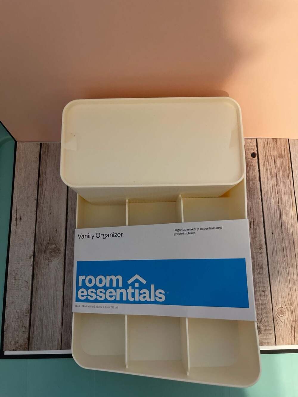 Room Essentials Cream Vanity Organizer, 4.7" x 7.8" x 11.8"